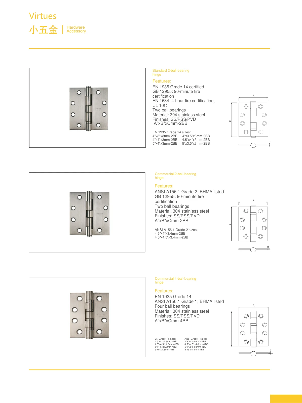 Hardware accessories · catalogue sheet 38.1