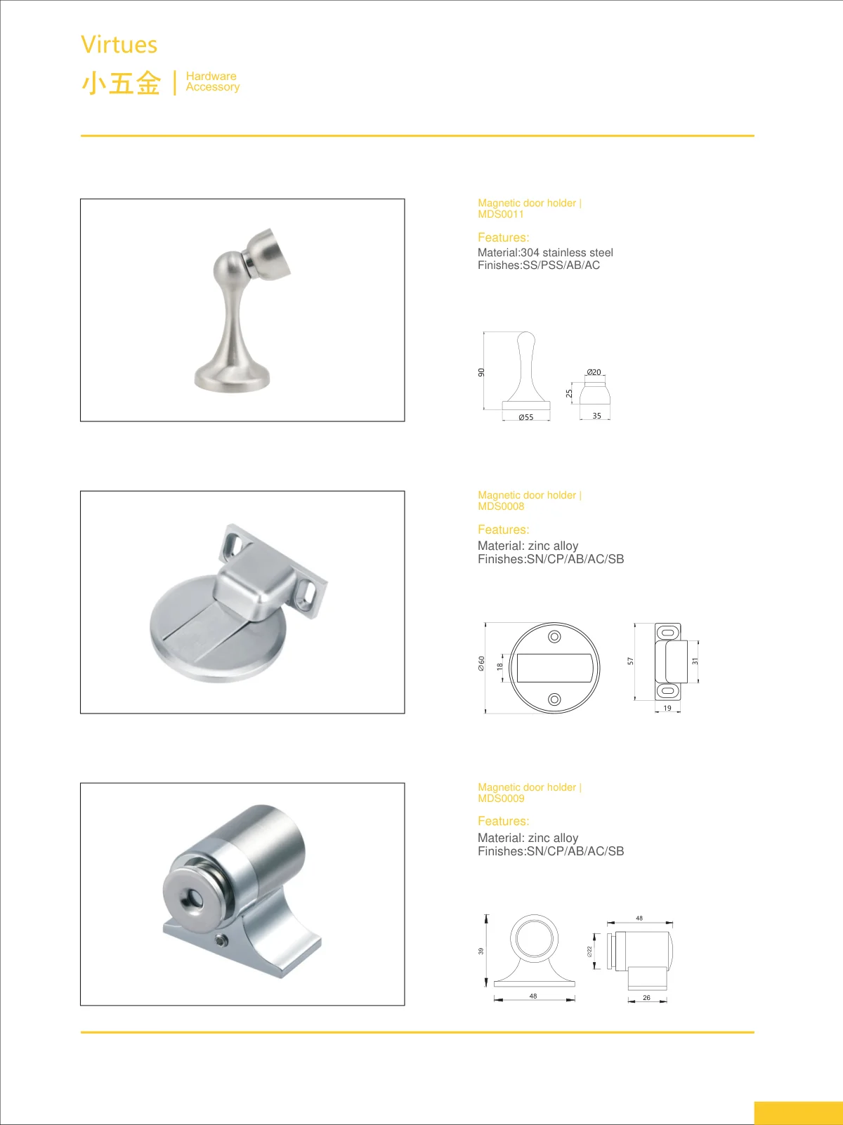 Hardware accessories · catalogue sheet 46.1